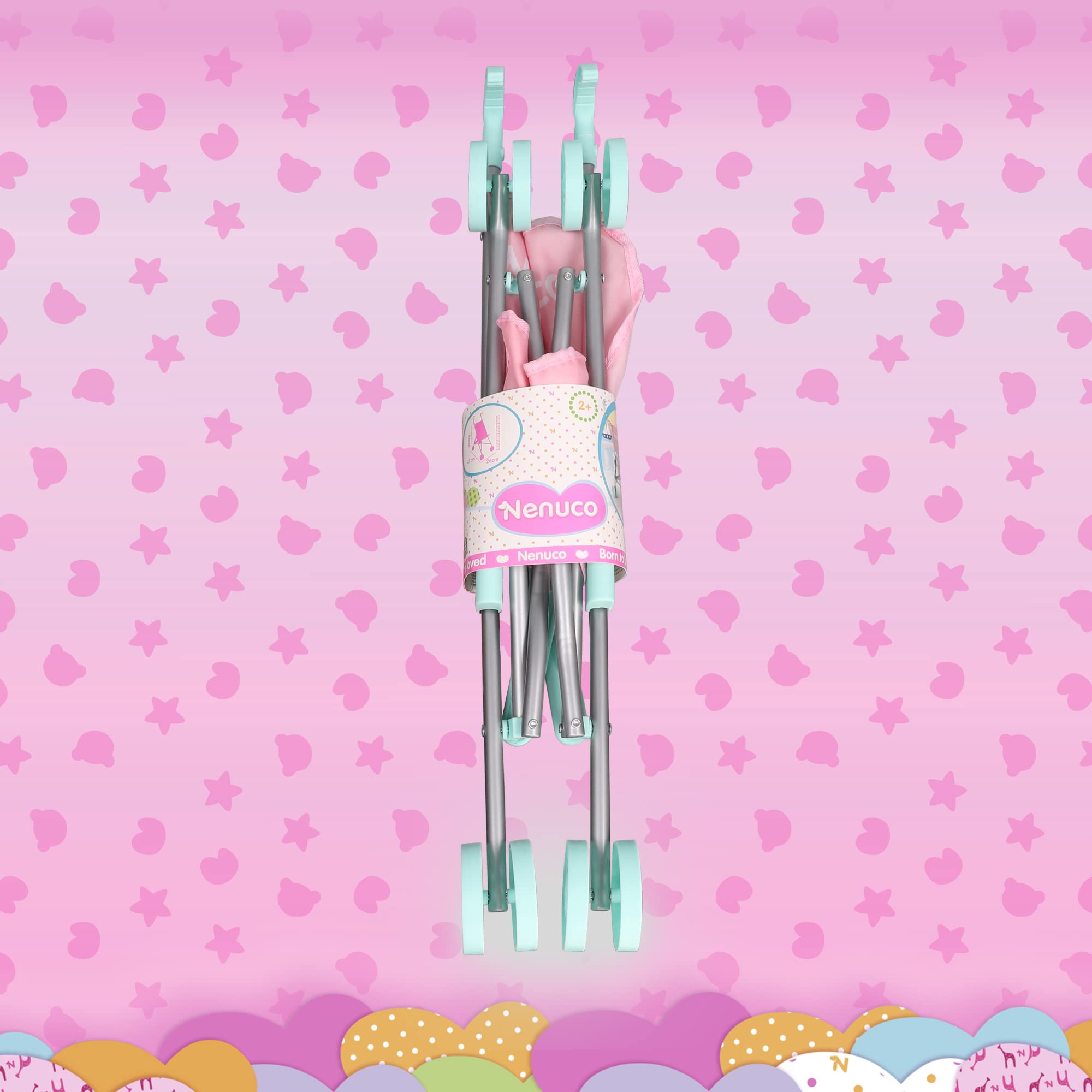 Nenuco Accessori passeggino giocattolo pieghevole rosa blu