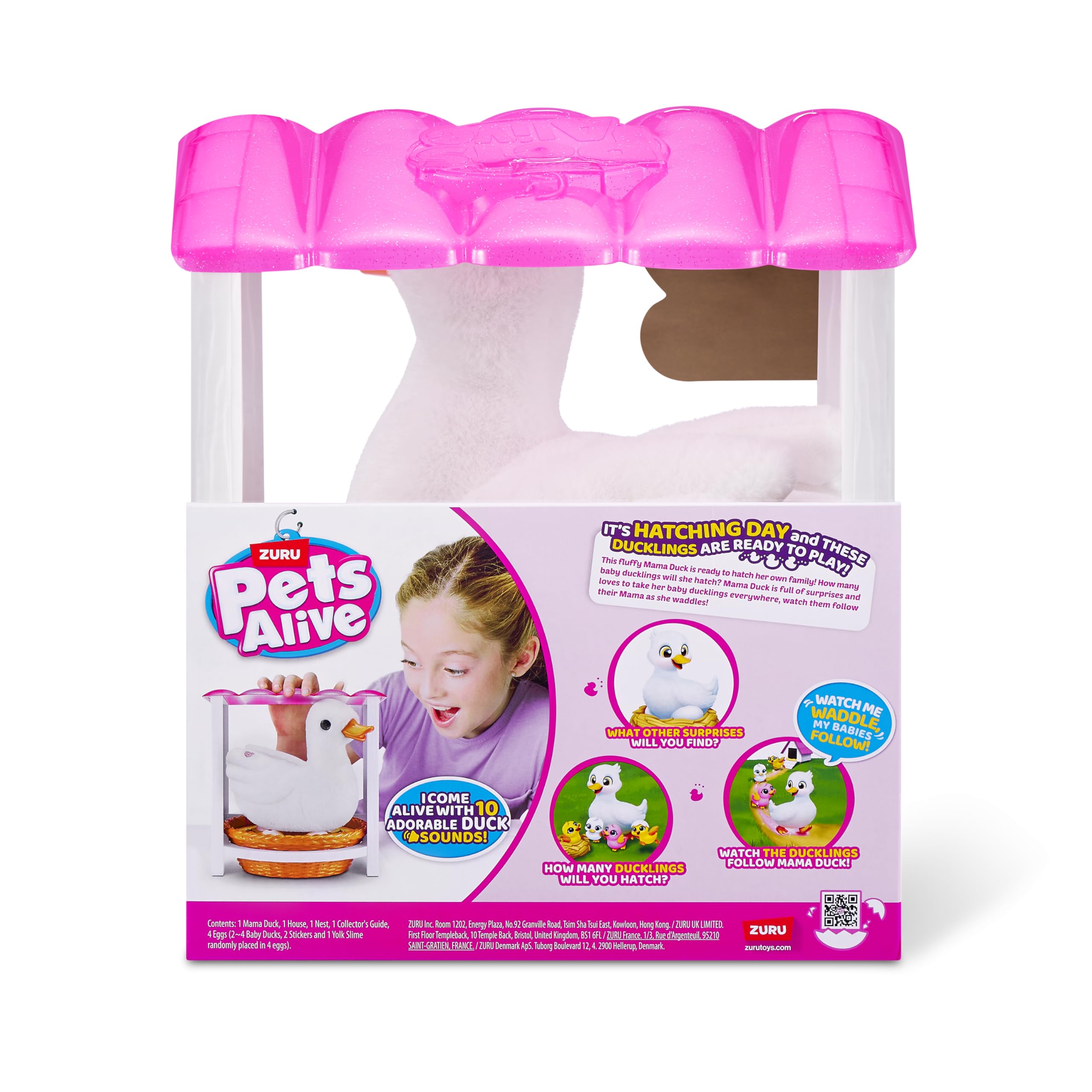 Pets Alive Mommy Baby Anatra peluche interattivo con pulcini