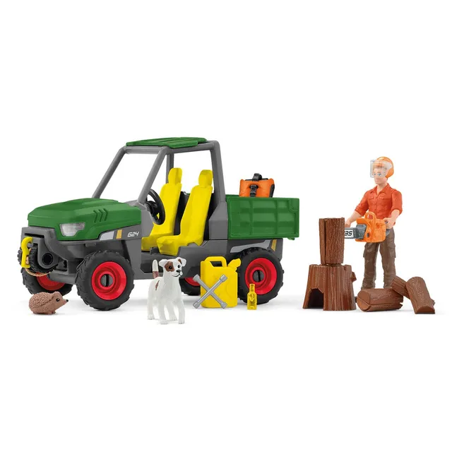 Schleich Wild Life Lavoro nei boschi playset 42659 fuoristrada