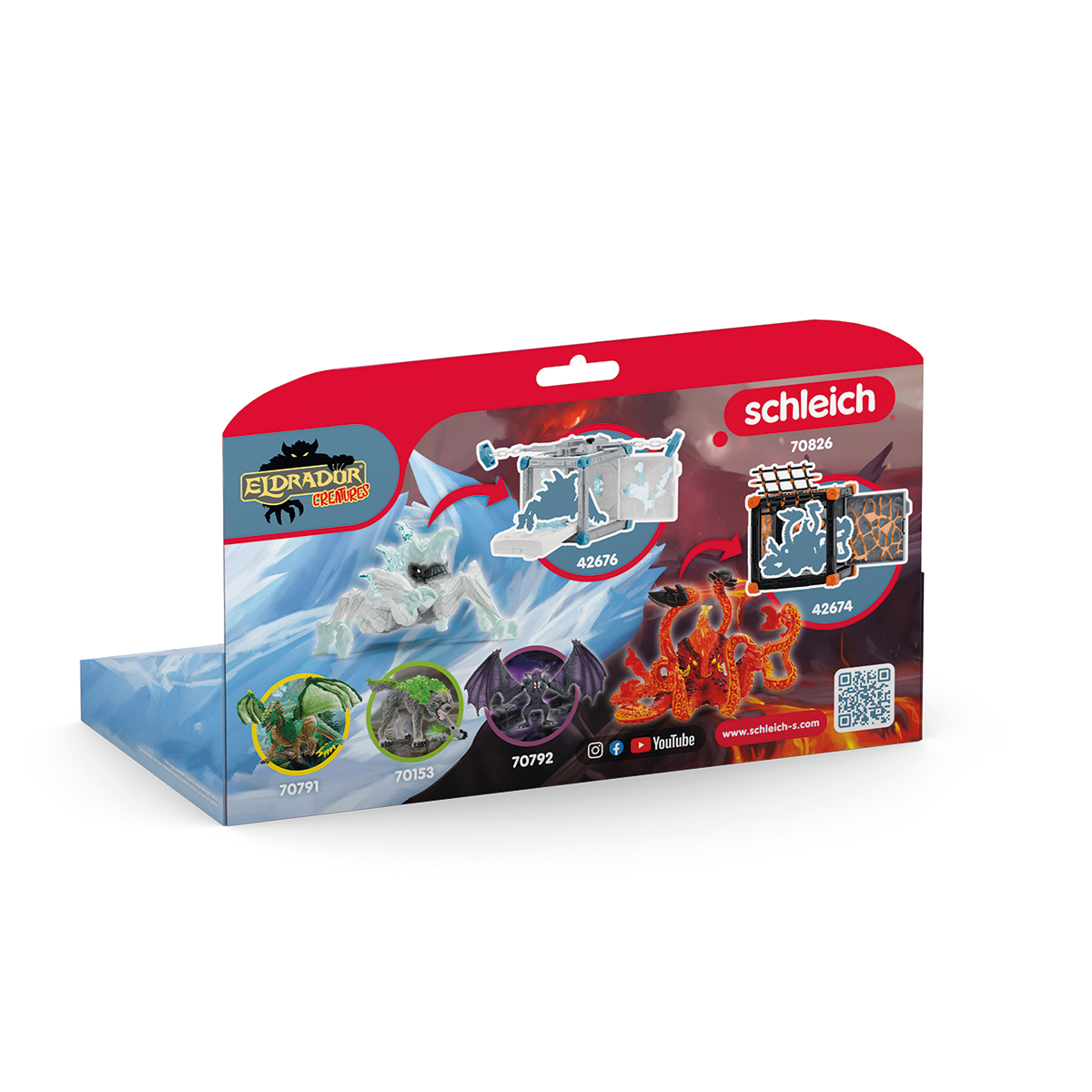 Schleich Eldrador Coleottero ghiaccio vs Kraken fuoco figure