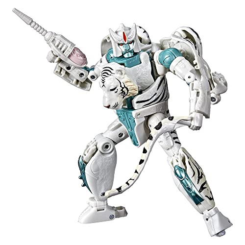Transformers Kingdom Tigatron action figure Voyager tigre bianca