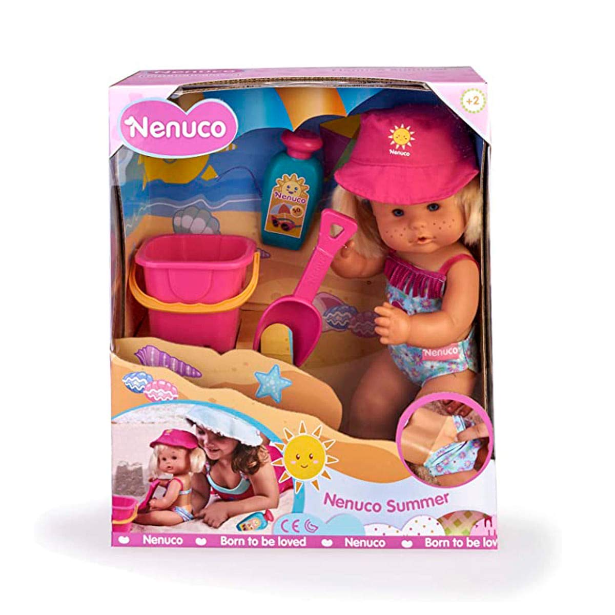 Nenuco Summer bambola 35 cm con secchiello che si abbronza