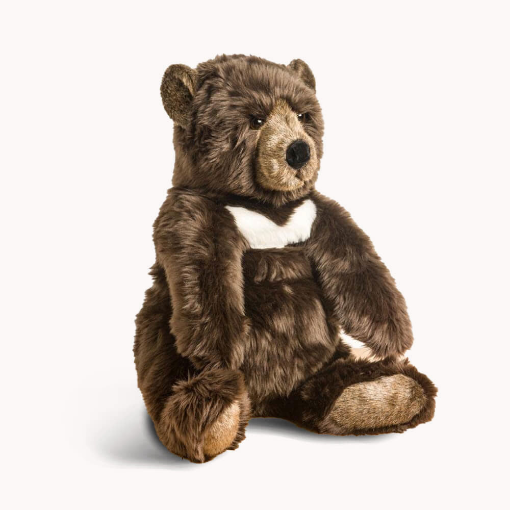 La Pelucherie Gabin peluche orso marrone 35cm morbido setoso