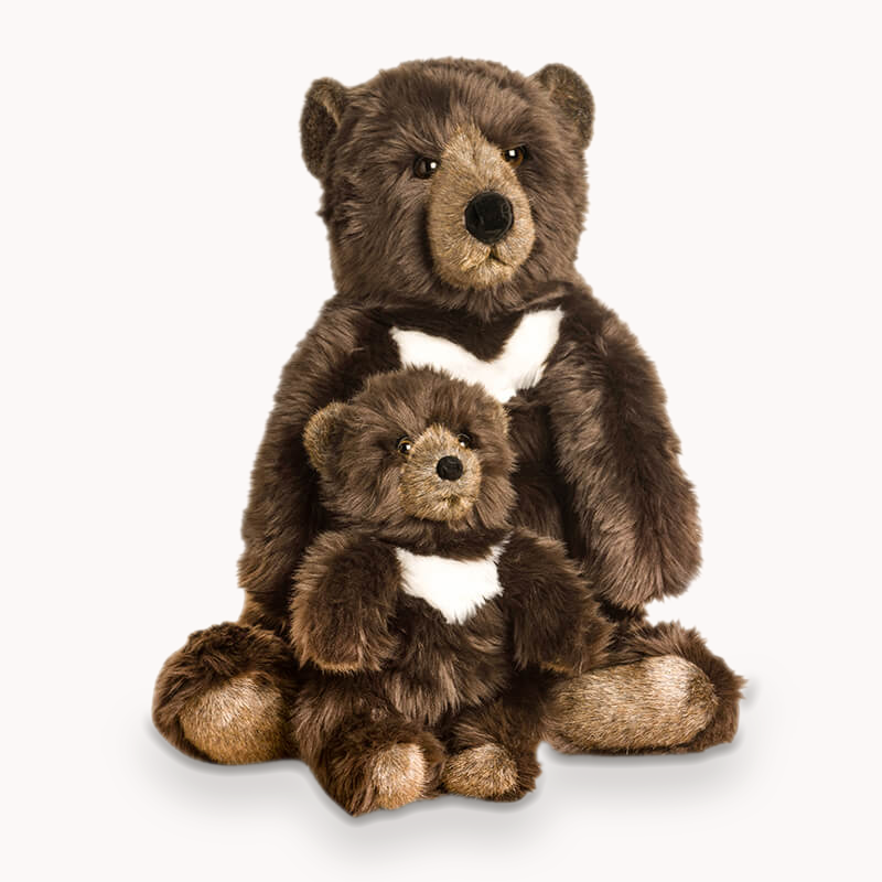 La Pelucherie Gabin peluche orso marrone 35cm morbido setoso