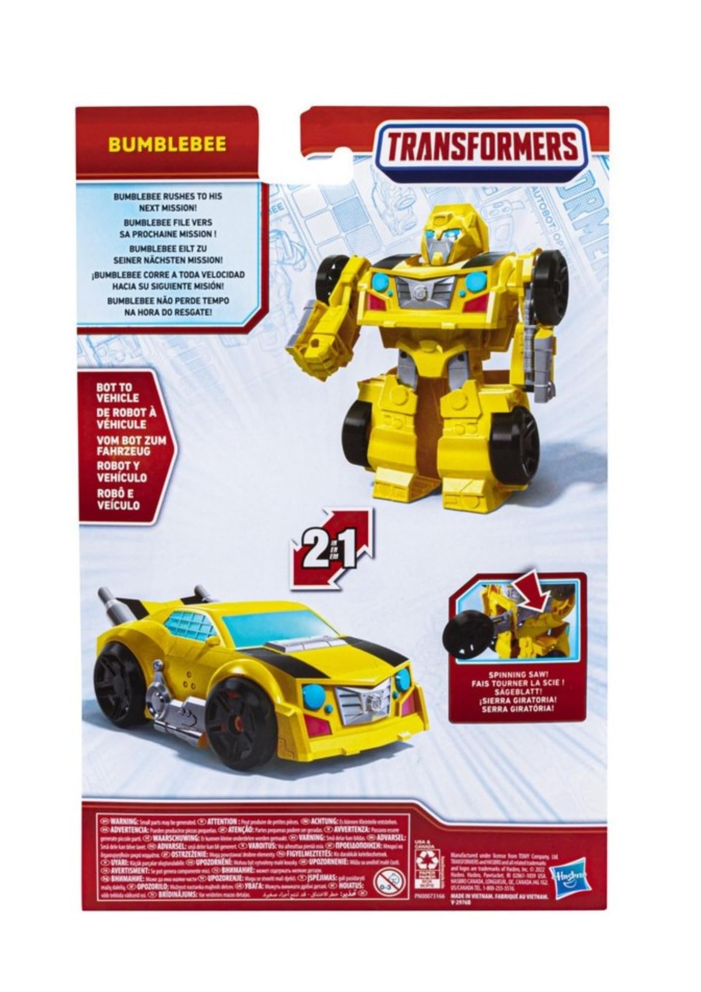 Transformers Bumblebee robot trasformabile con sega rotante