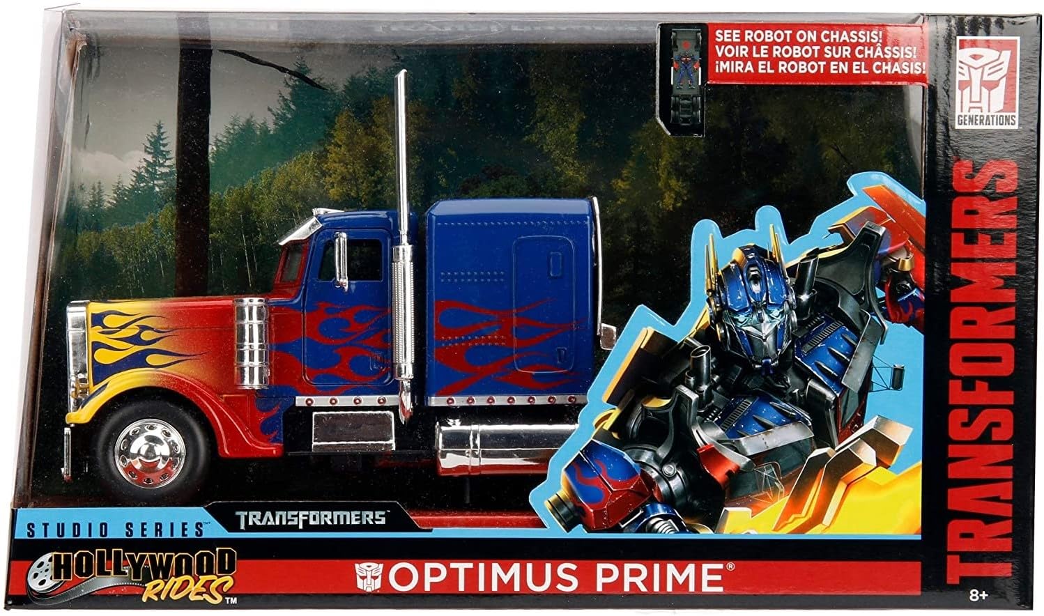 Transformers T1 Optimus Prime auto die-cast 1:24 blu rosso