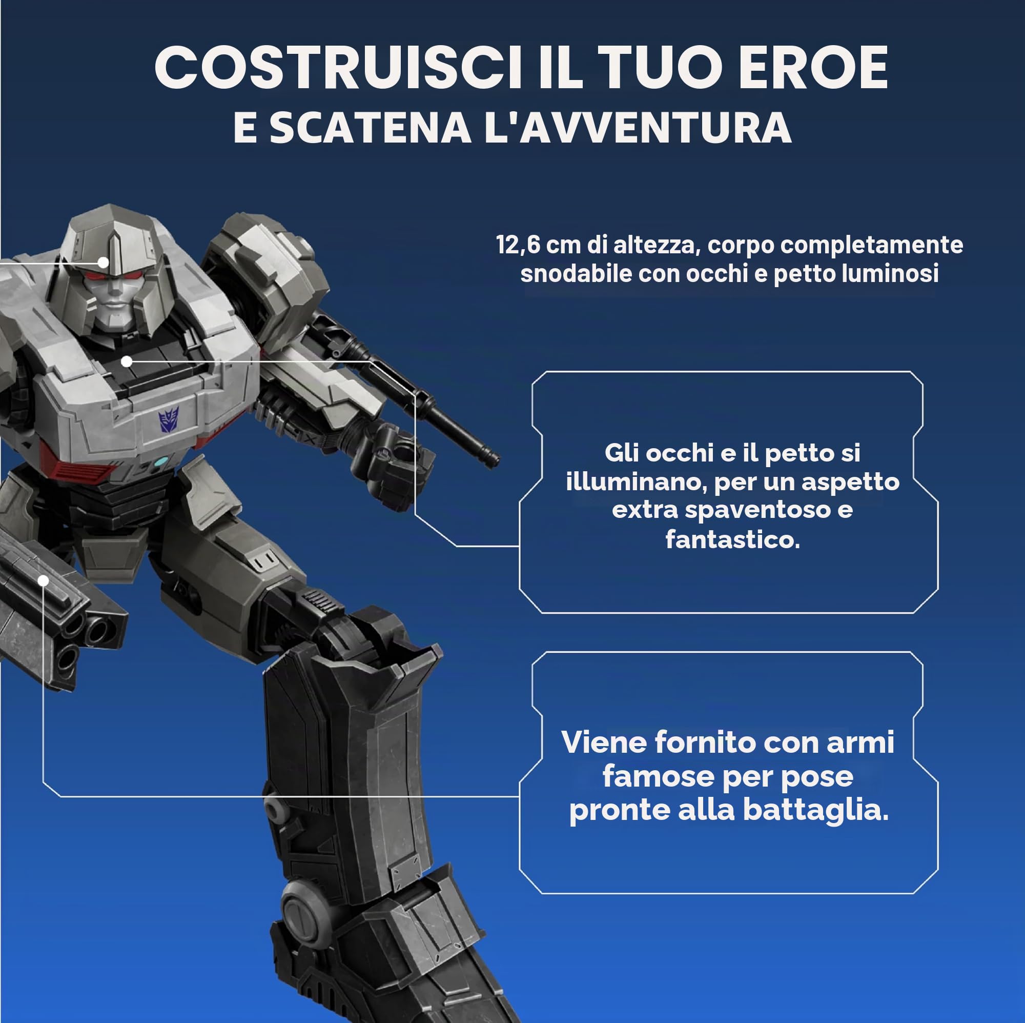 Transformers Classic Class 12 Megatron Model Kit 71 Pezzi