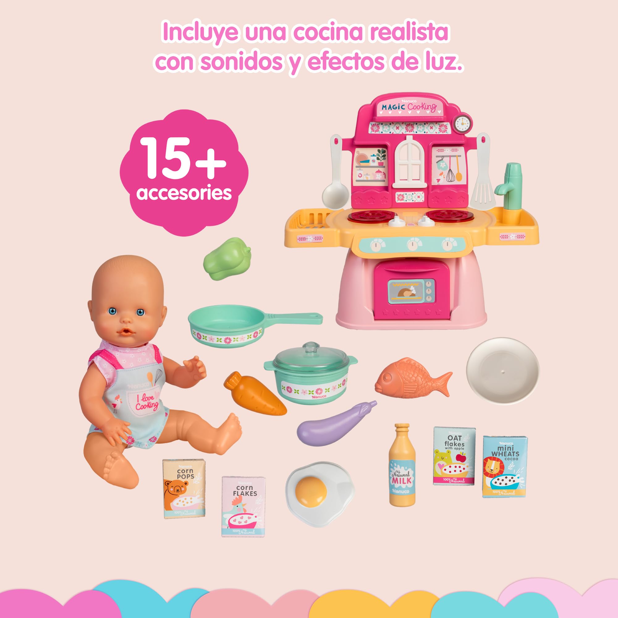 Nenuco Magic Cooking bambola 30cm con cucina luci e suoni