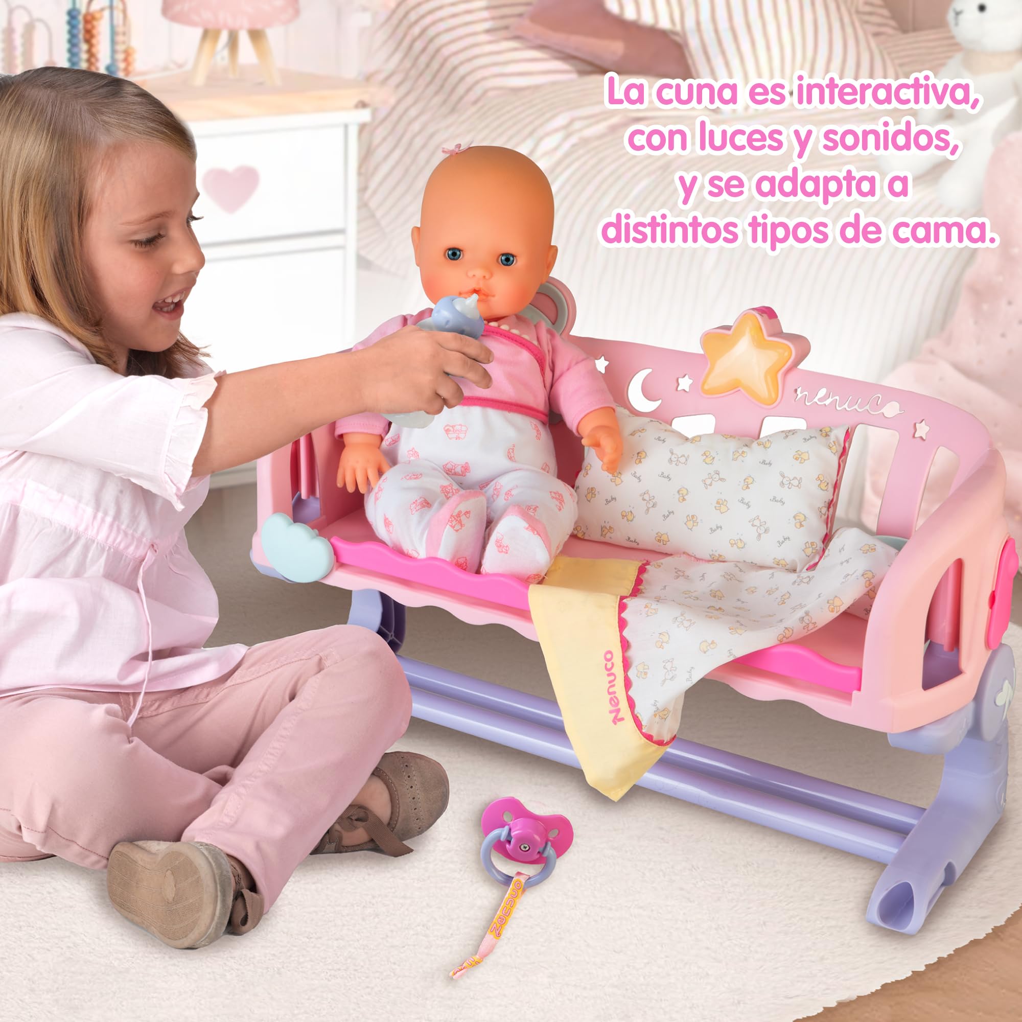 Nenuco Dormi con Me NFND1000 bambola 35 cm con culla 3 in 1