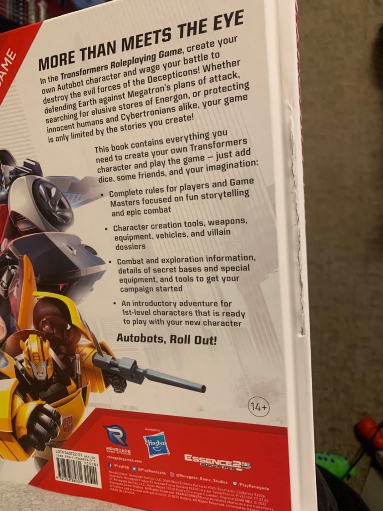 Transformers RPG Core Rulebook HC manuale gioco di ruolo