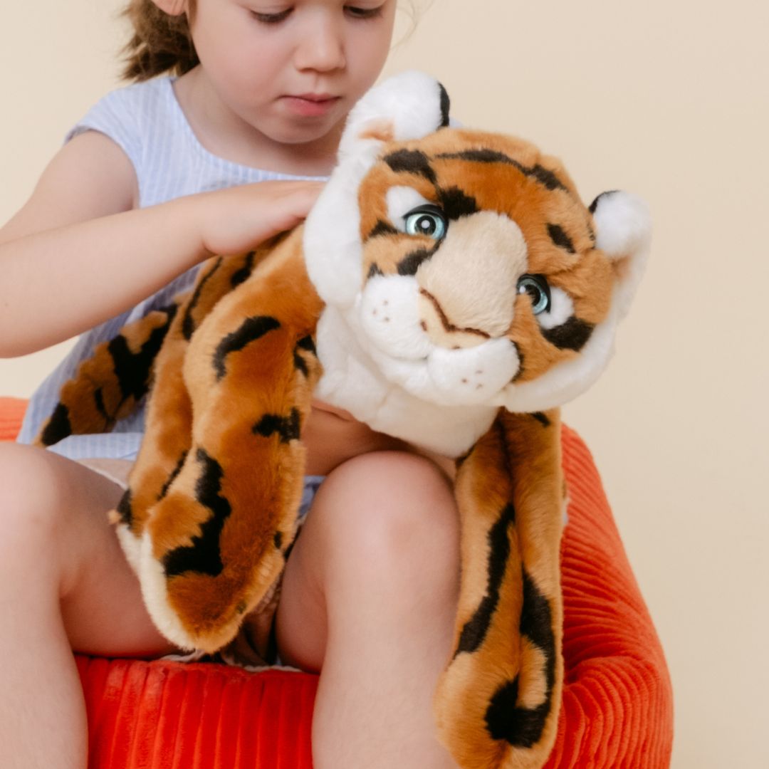 La Pelucherie Jungle Tigre César peluche morbido 35cm arancione
