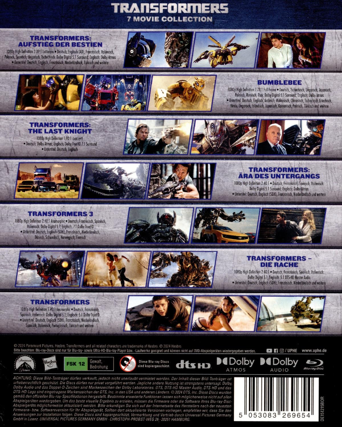 Transformers 7-Movie Collection Blu-ray cofanetto 7 film