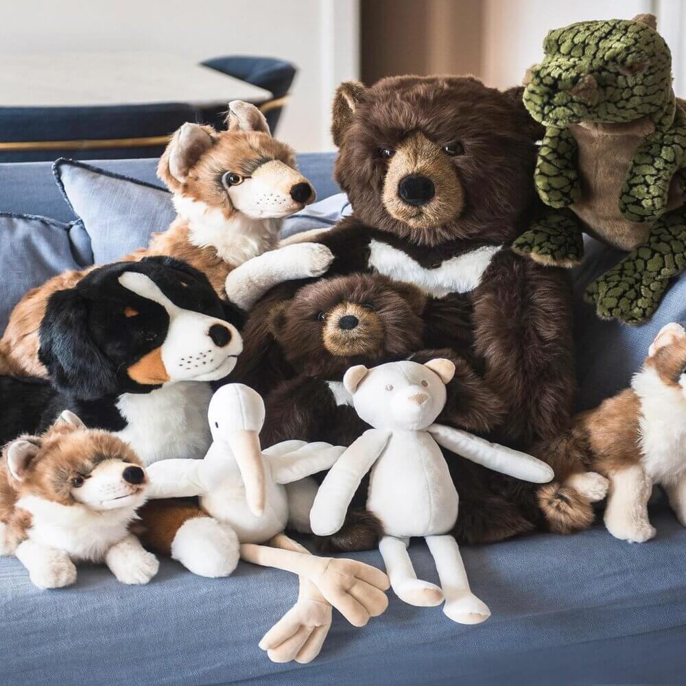La Pelucherie Gabin peluche orso marrone 35cm morbido setoso