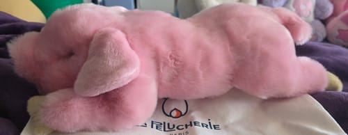 La Pelucherie Fattoria Maiale Georges peluche 40cm rosa