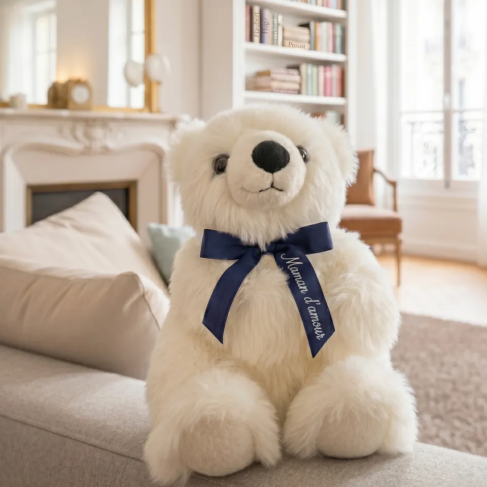 La Pelucherie Jules peluche orso 20cm nastro blu personalizzato