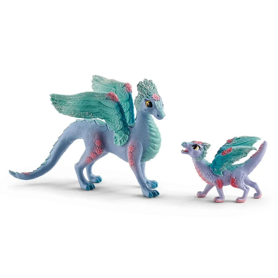 Schleich Bayala 70592 drago dei fiori figura con cucciolo