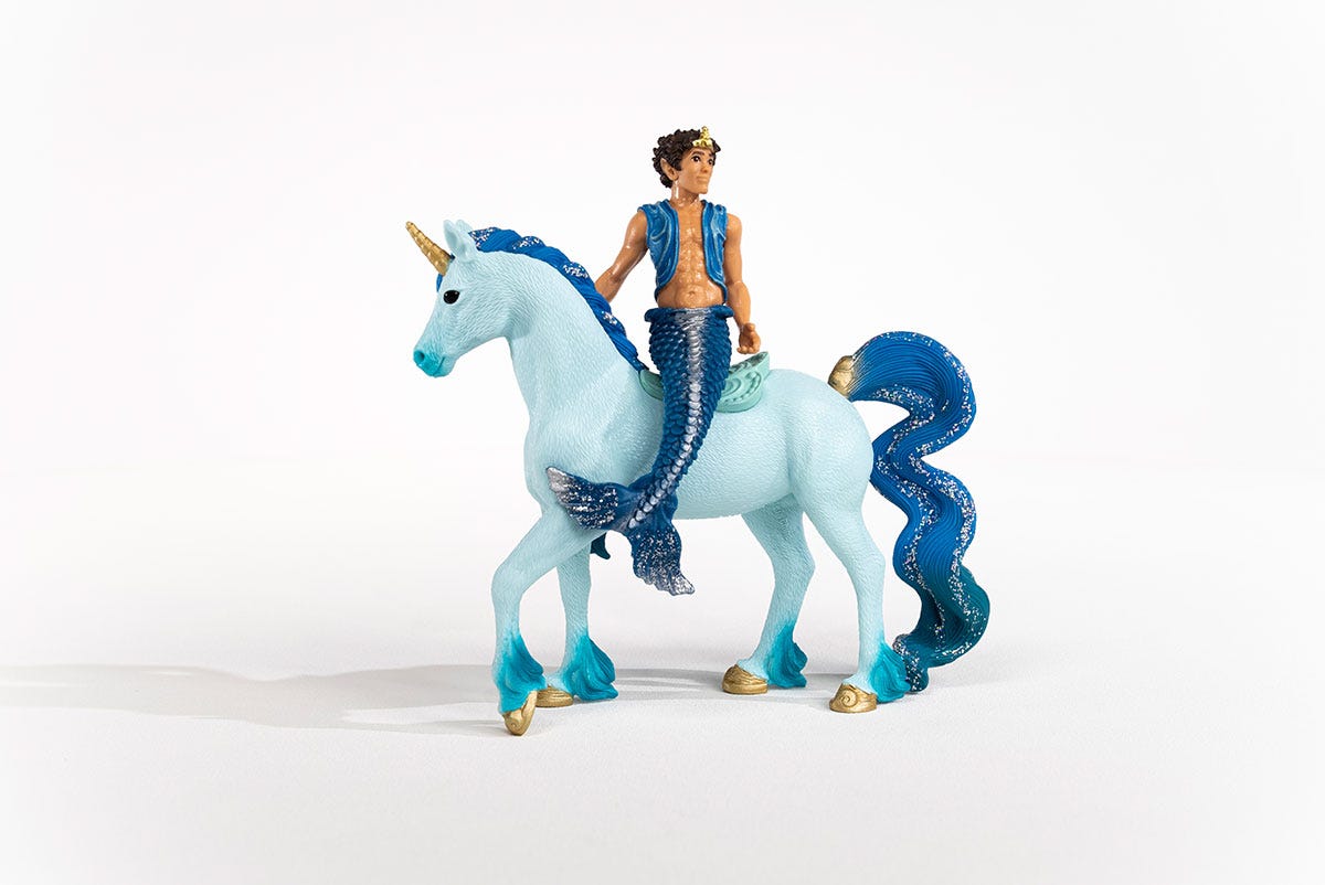 Schleich Bayala Aryon su Unicorno 70718 Action Figure Blu