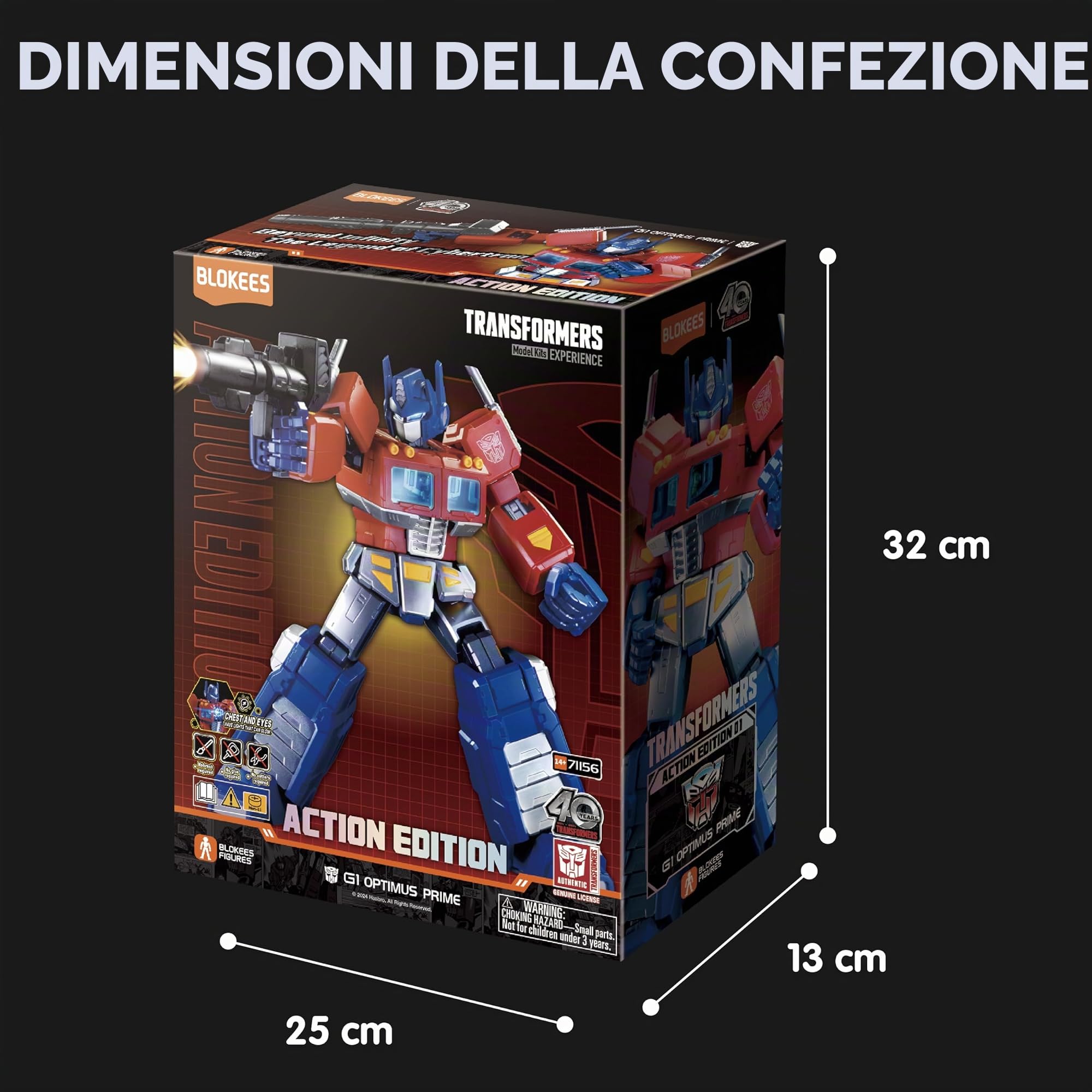 Blokees Transformers G1 Optimus Prime model kit luminoso 188 pezzi