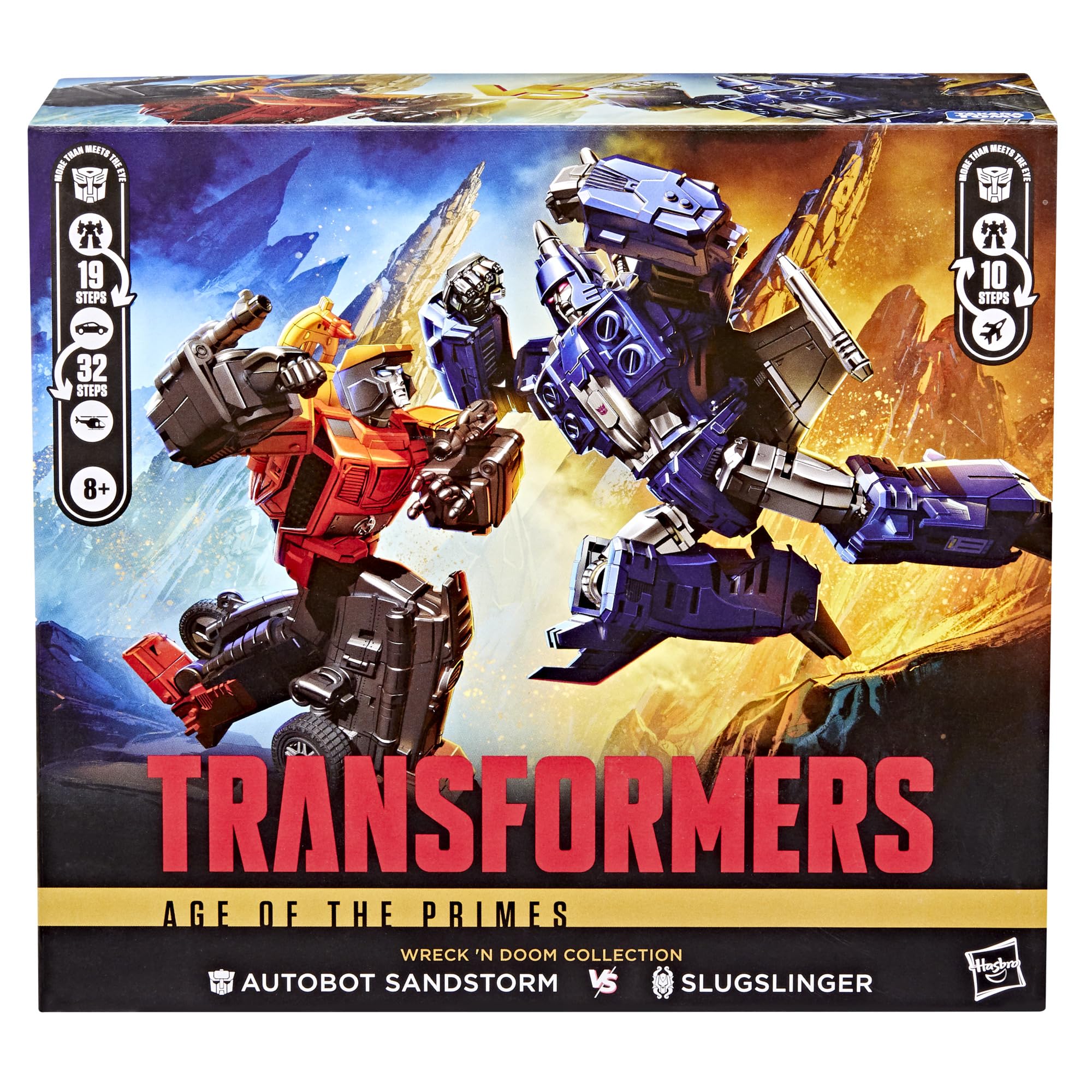 Transformers Age of Primes Sandstorm Slugslinger action figure 2 pack