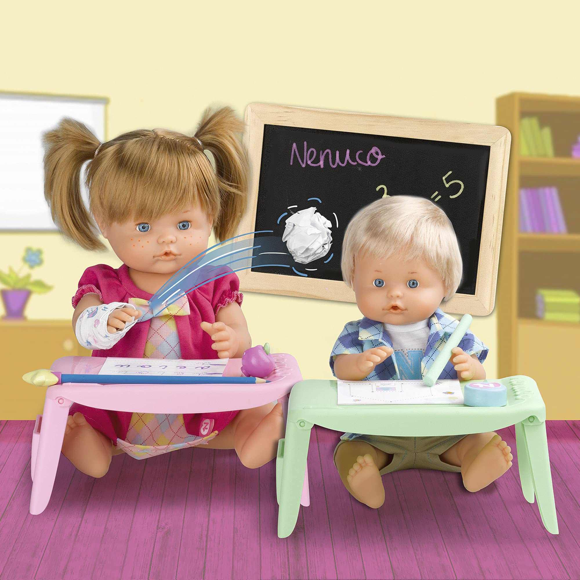 Nenuco Kits Scuola bambola con accessori fratellini 42 cm