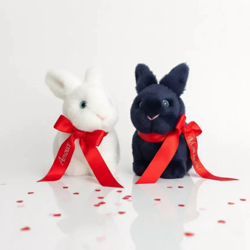 La Pelucherie Personalisation You&Me conigli coppia peluche rosa