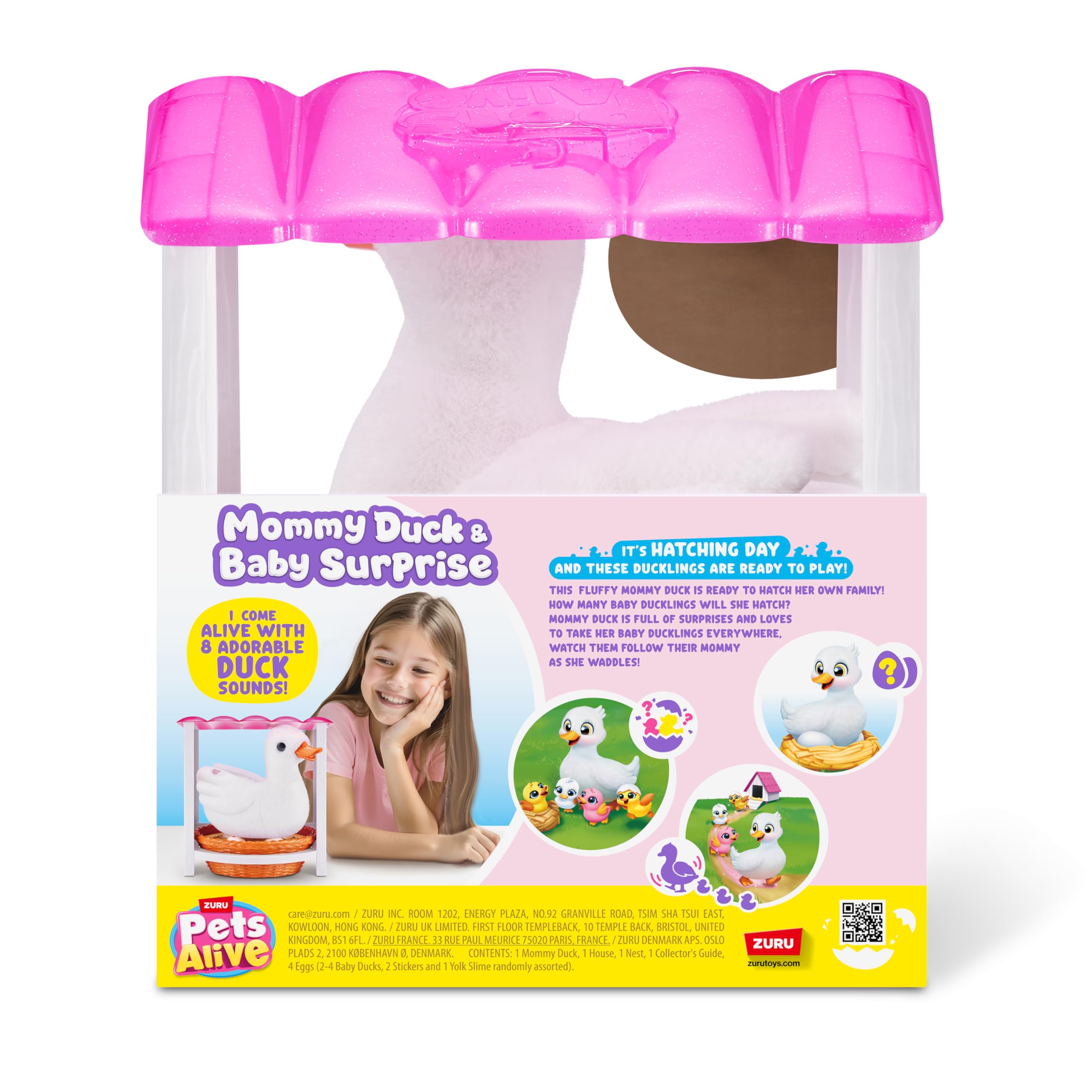 Pets Alive Mommy Baby Anatra peluche interattivo con pulcini