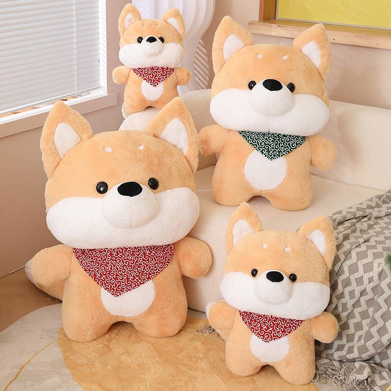 ToyalFriends Dogs Shiba peluche cane marrone 50cm sciarpa verde