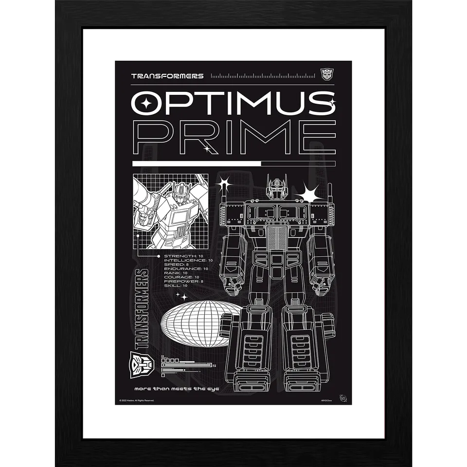 Transformers Optimus Disegno incorniciato schema 30,5x40,6 cm