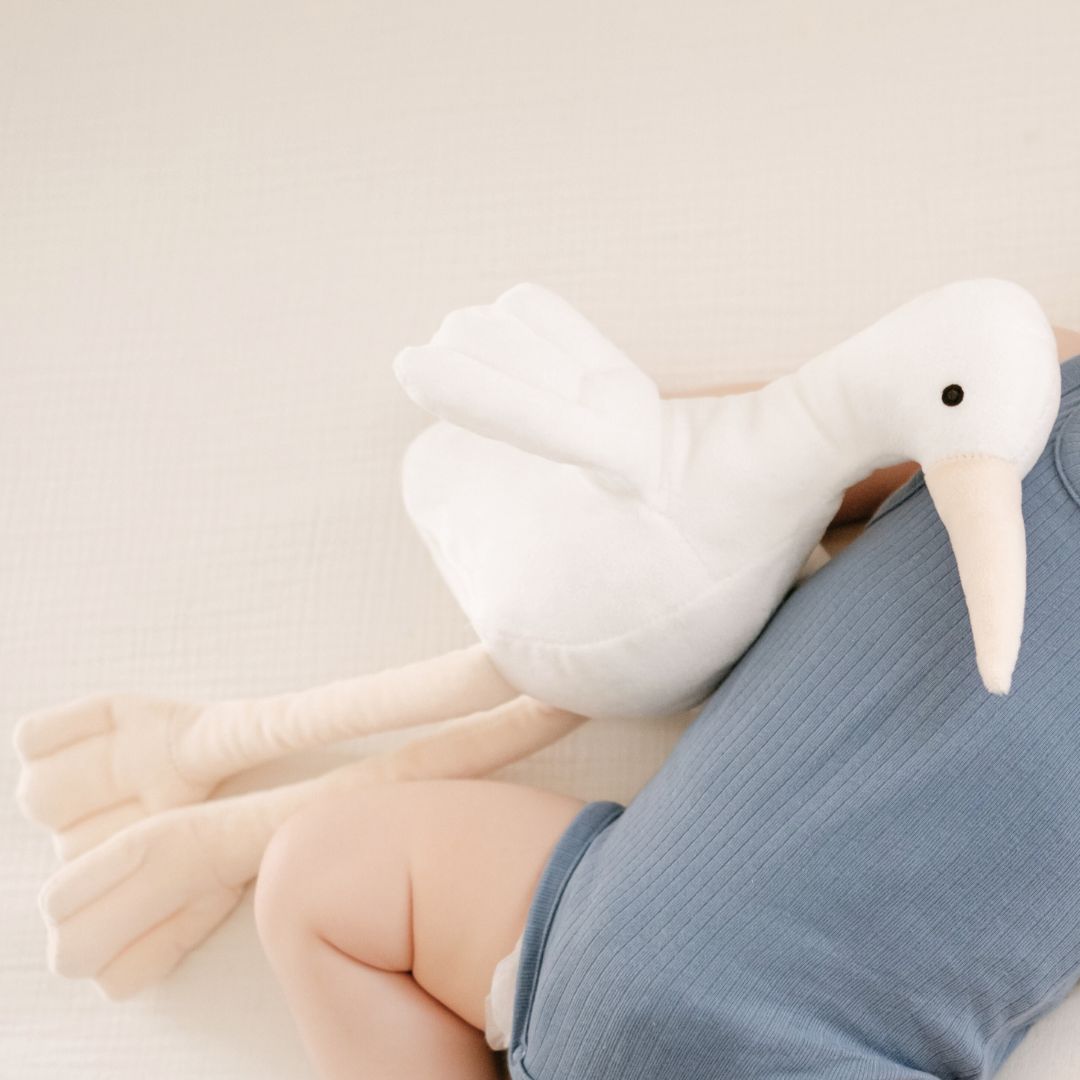 La Pelucherie Doudou Cicogna 38 cm Bianco