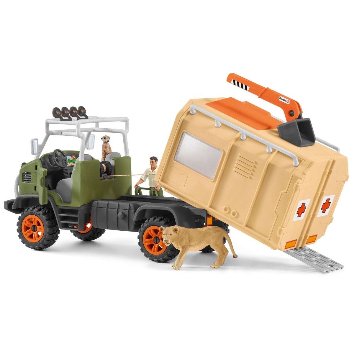 Schleich Farm World Grande camion salvataggio animali playset safari