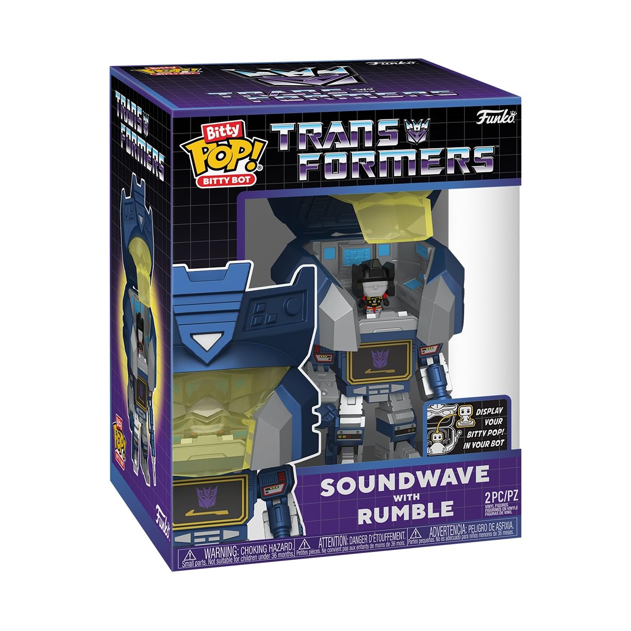 Funko Bitty Bots Transformers Soundwave con Rumble mini figura 2,2 cm