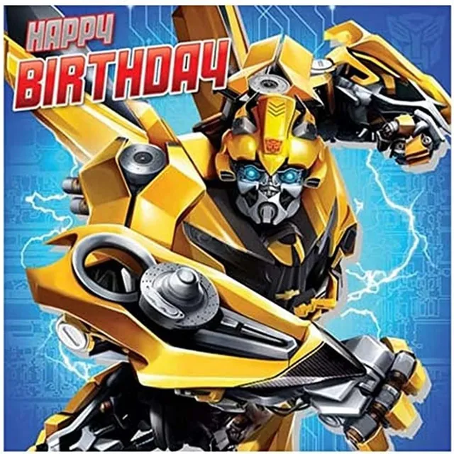 Transformers Biglietto compleanno quadrato 16x16 con busta