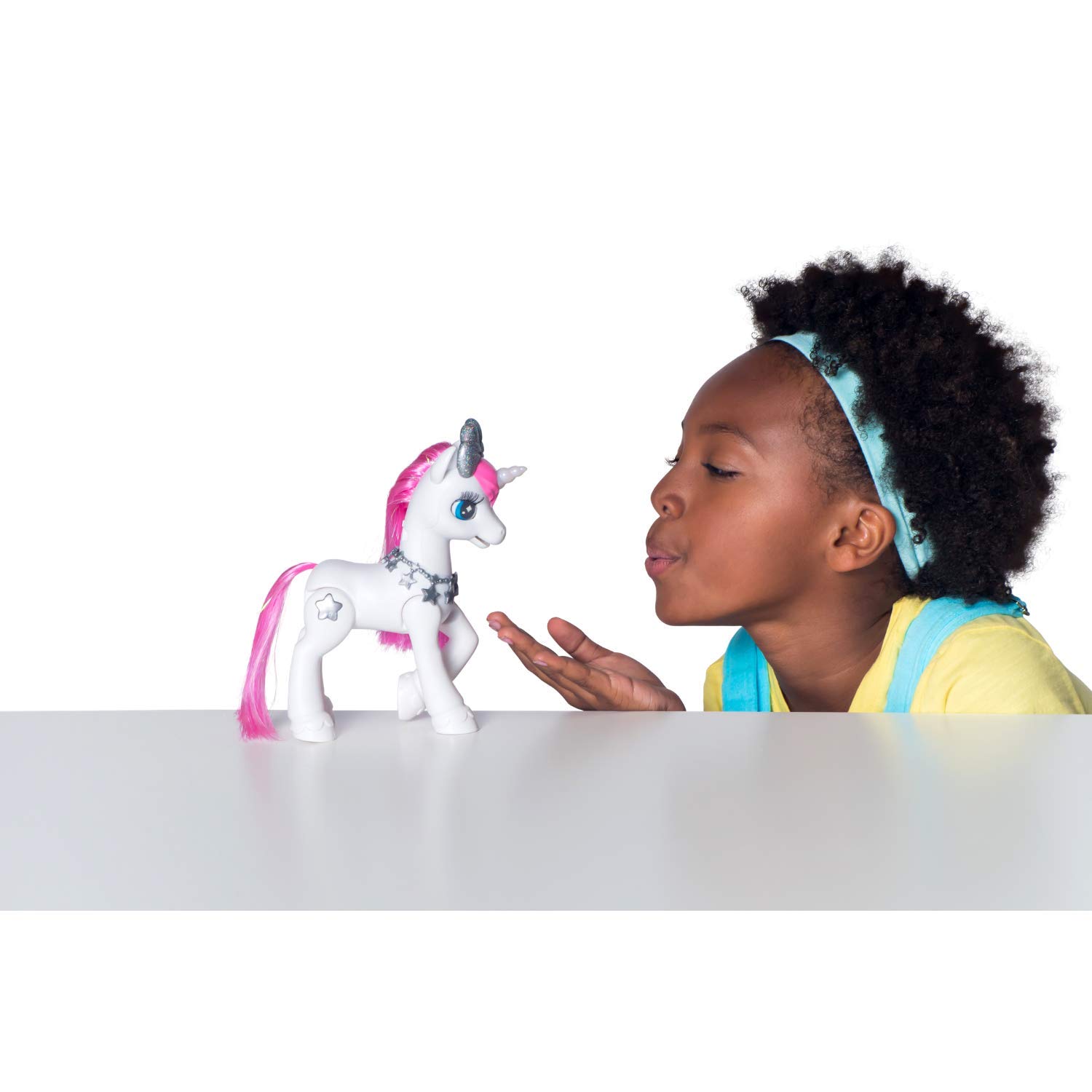 Pets Alive Unicorno peluche elettronico bianco rosa con luci