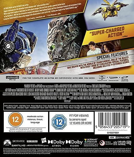 Transformers Rise of the Beasts film 4K UHD + Blu-ray