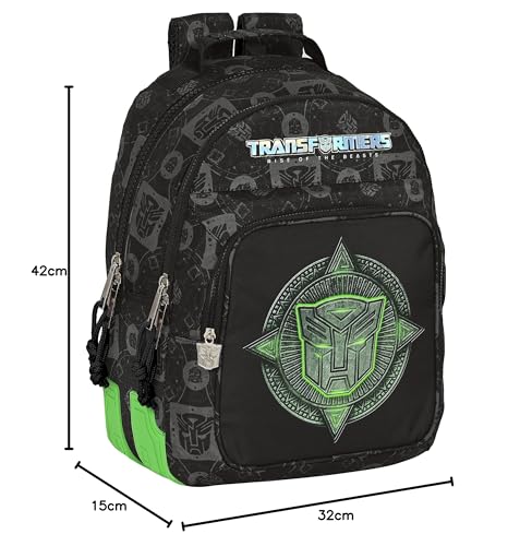 Transformers zaino scuola 32x15x42 cm nero Safta