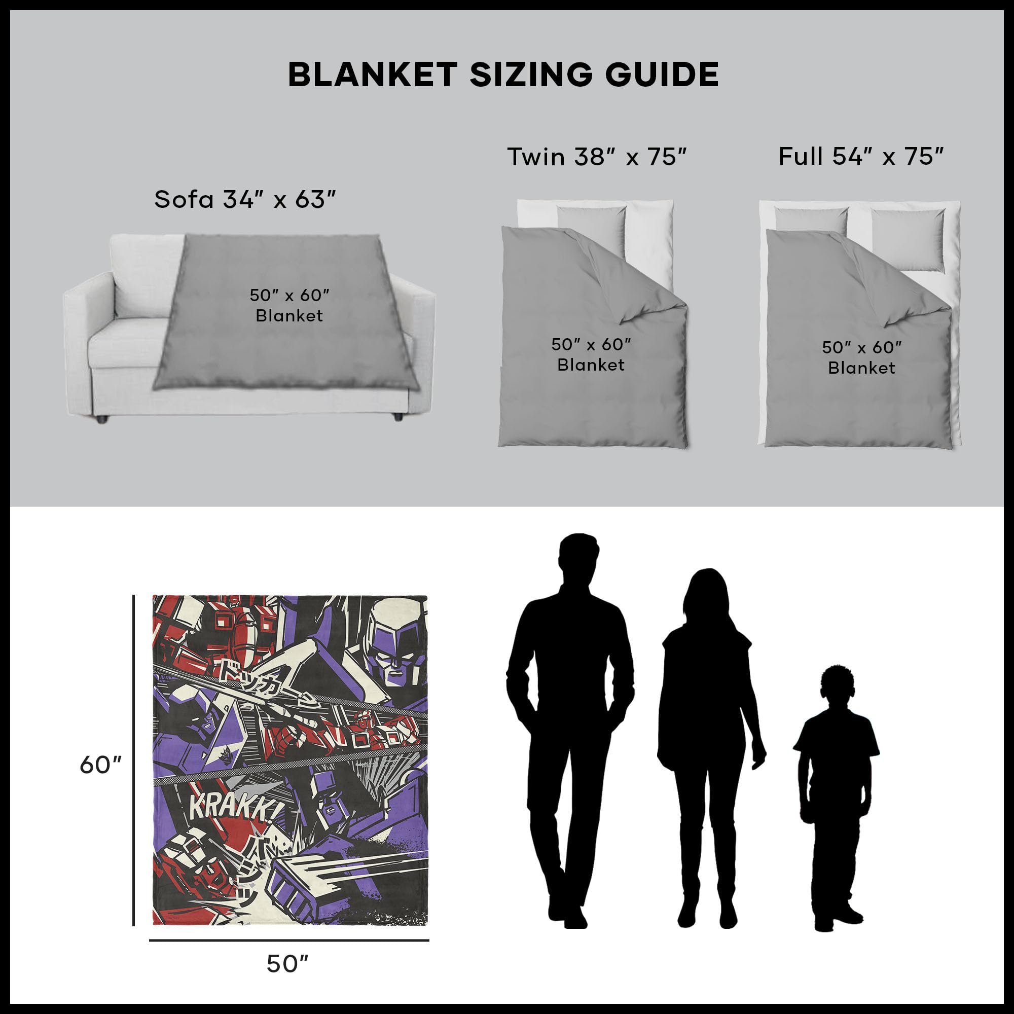 Transformers Comic Battle coperta 127x152 cm poliestere