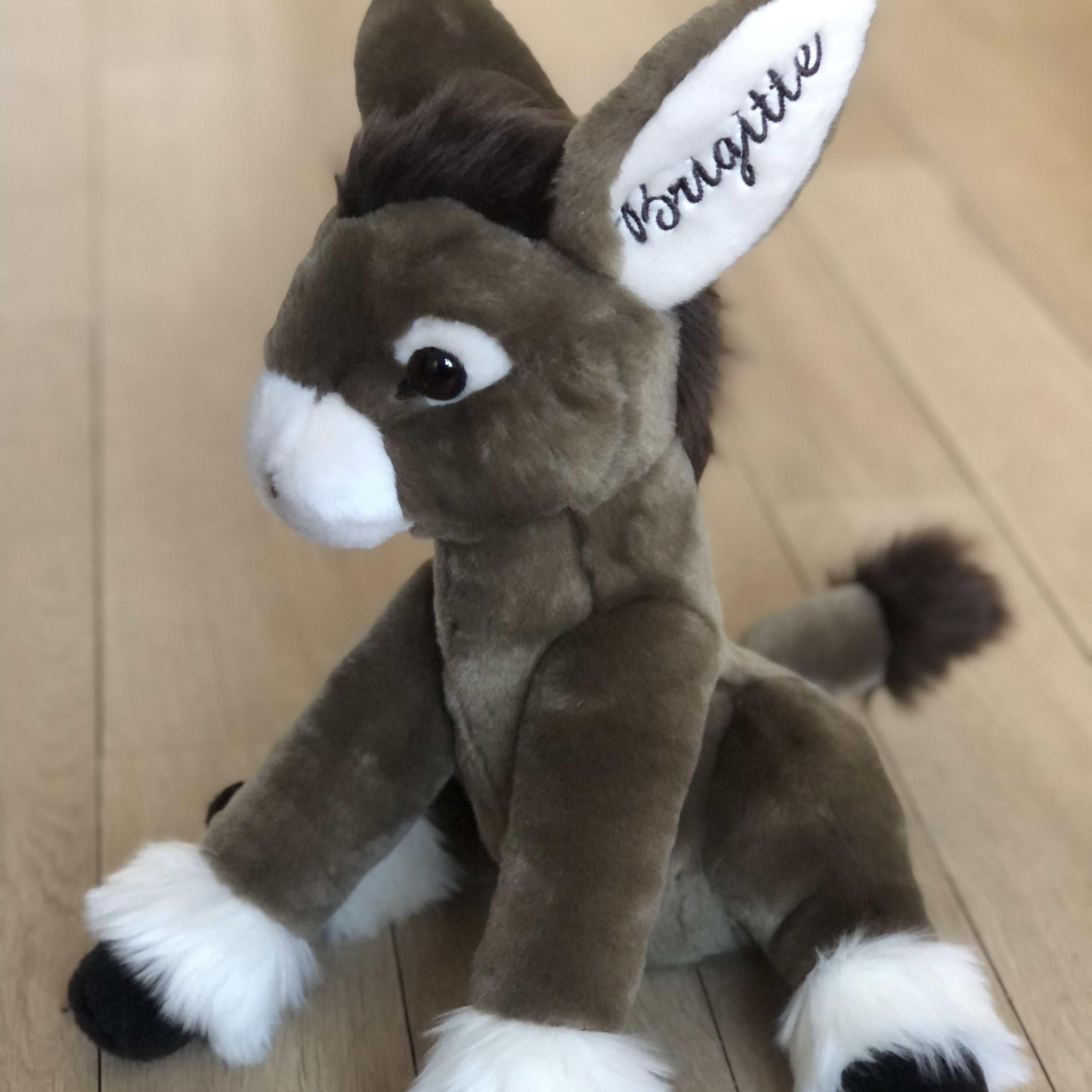 La Pelucherie Countryside Gaston peluche asino 35 cm grigio