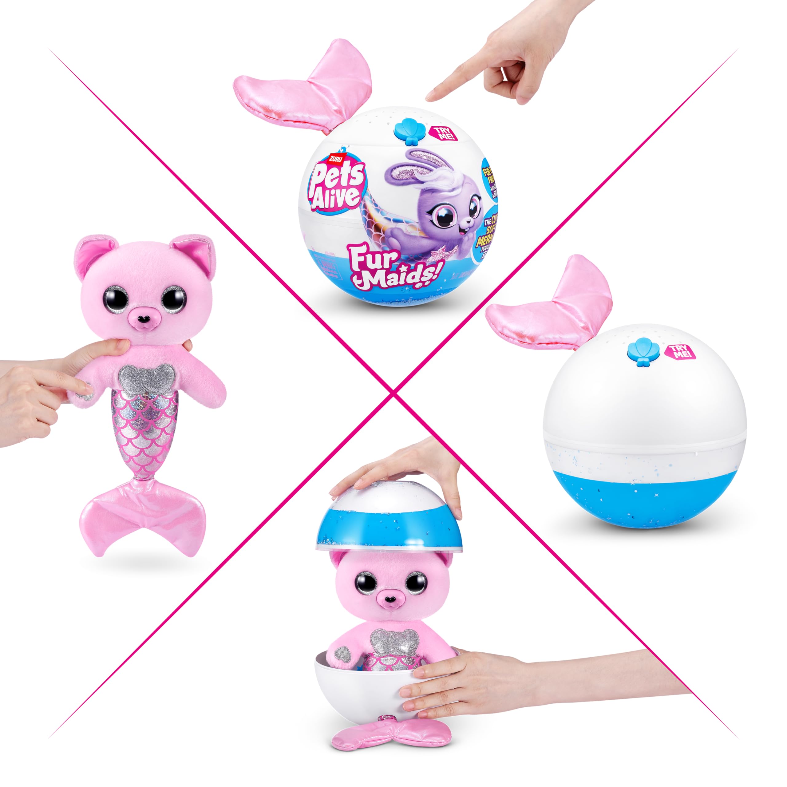 Pets Alive Furmaids peluche sirena interattiva Gattino Rosa Pink