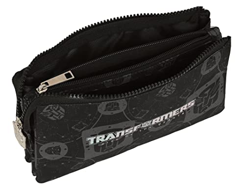 Transformers astuccio triplo nero 22 cm scuola