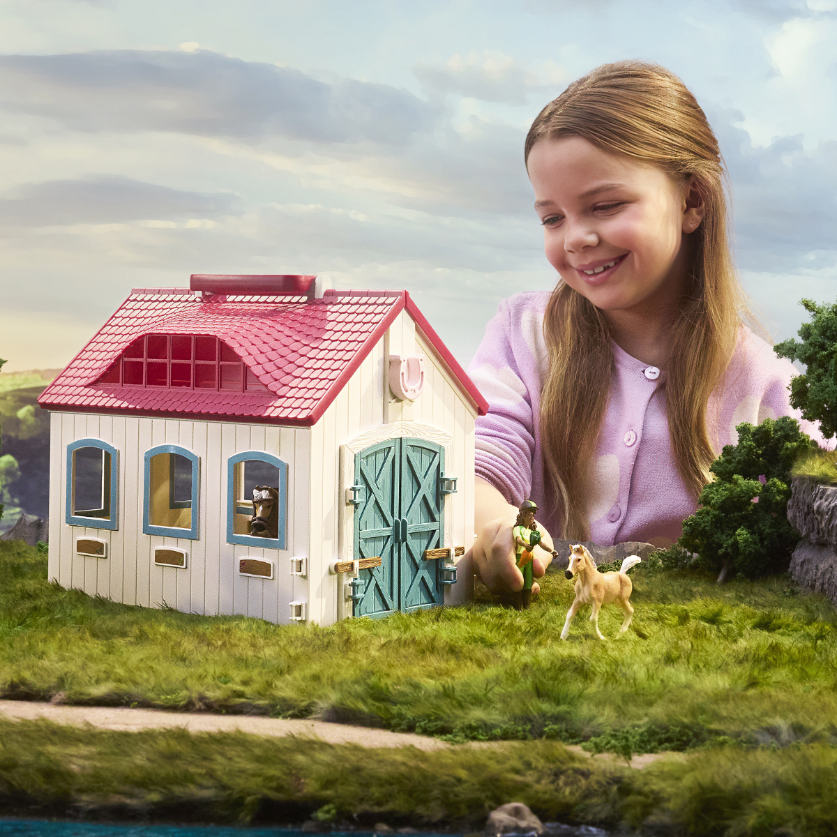 Schleich Horse Club Stalla stabulazione libera 42703 playset