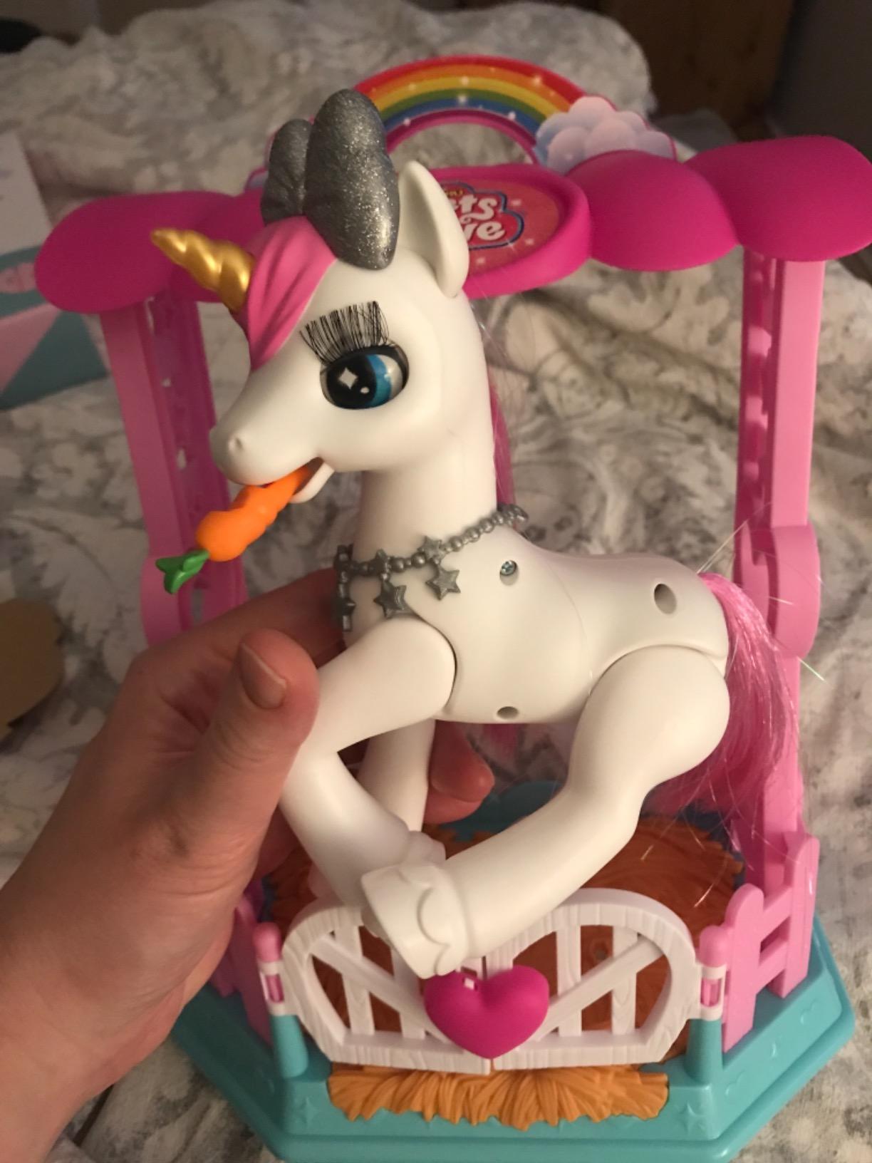 Pets Alive Unicorno peluche elettronico bianco rosa con luci