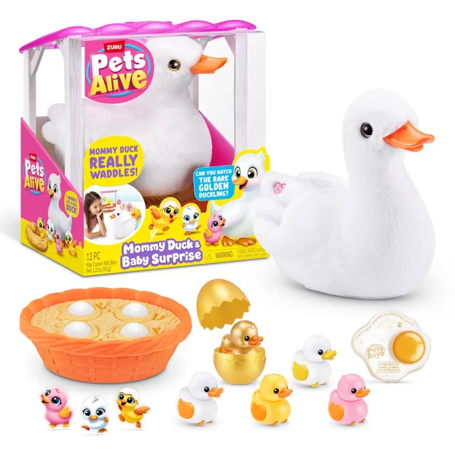 Pets Alive Mommy Baby Anatra peluche interattivo con pulcini