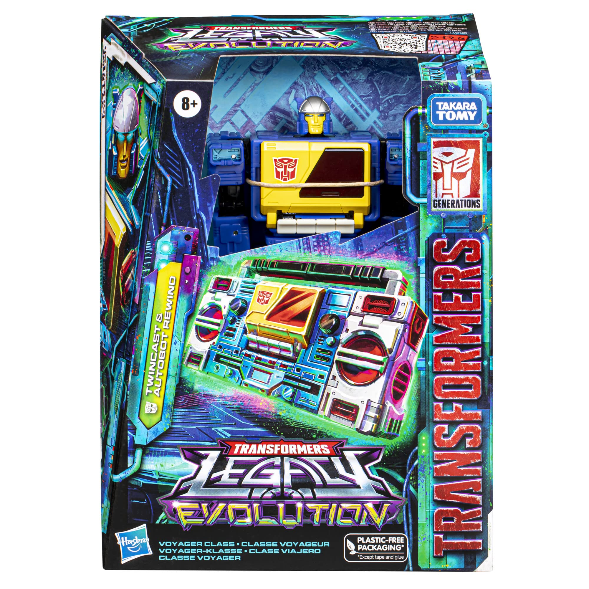Transformers Legacy Twincast e Rewind action figure Voyager 17,5 cm