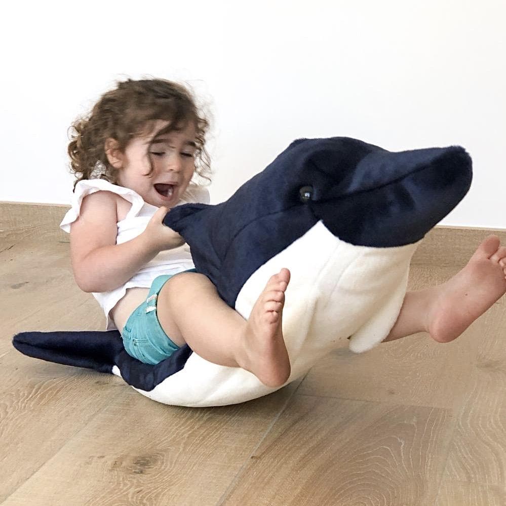 La Pelucherie Dolphin Auguste peluche delfino Small 40cm blu