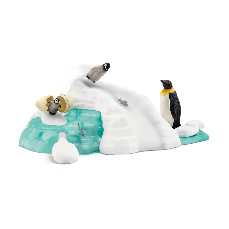 Schleich Wild Life Famiglia di pinguini set giocattolo scivolo ghiaccio