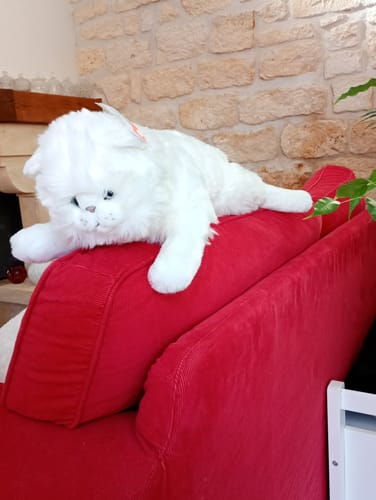 La Pelucherie Cats Oscar gatto peluche 20 cm bianco