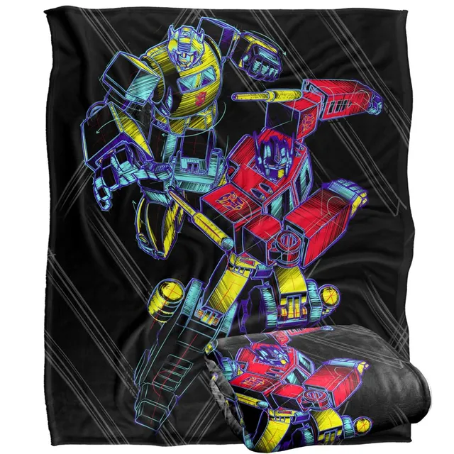 Transformers Sketchy Optimus e Bumblebee coperta pile 152x127 cm