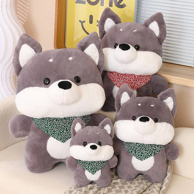 ToyalFriends Dogs Shiba peluche cane marrone 50cm sciarpa verde