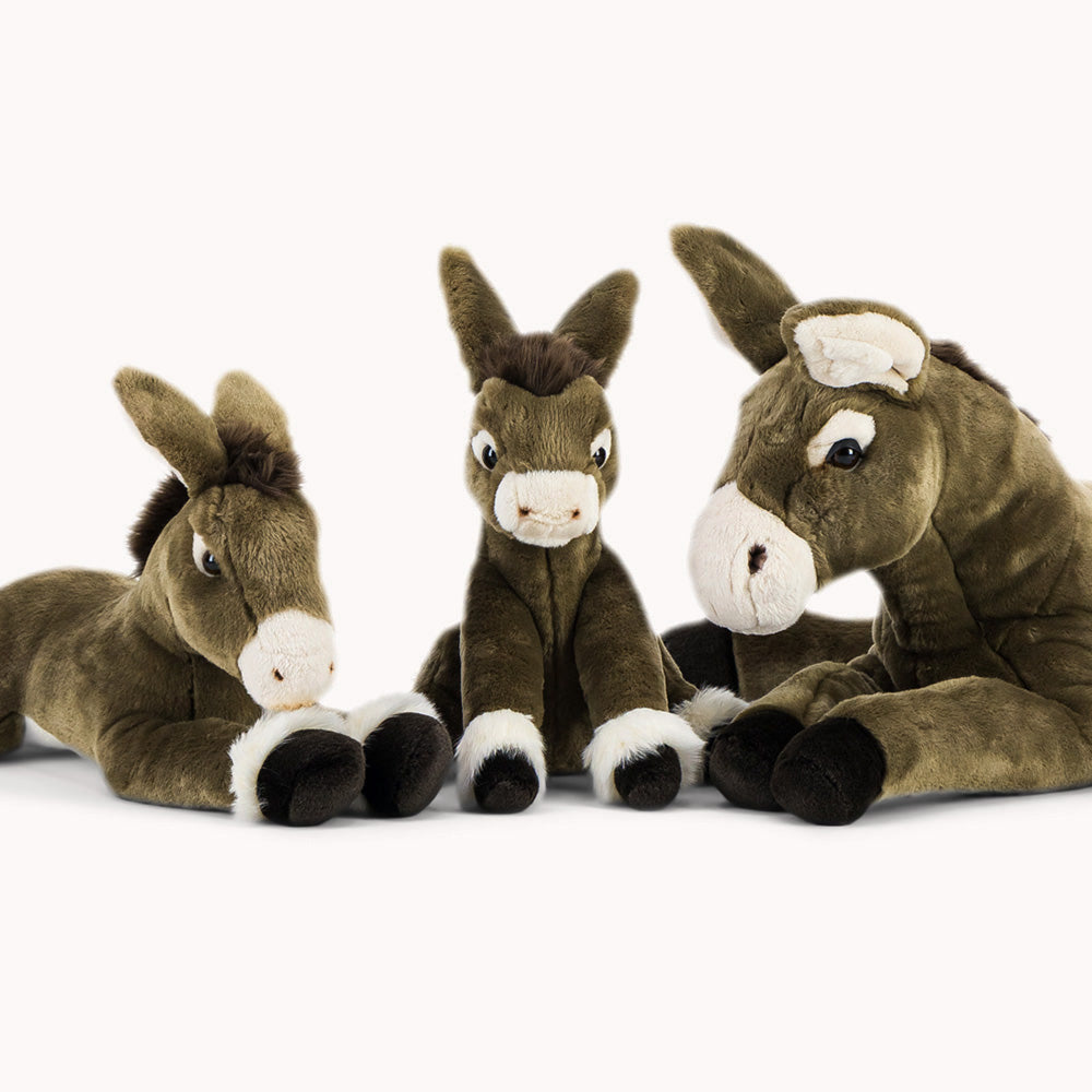 La Pelucherie Countryside Gaston peluche asino 35 cm grigio