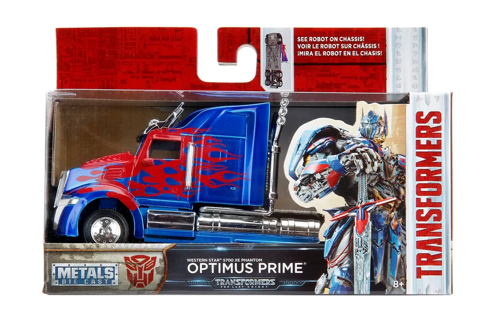 Transformers Jada T5 Optimus Prime camion die-cast 1:32 blu rosso